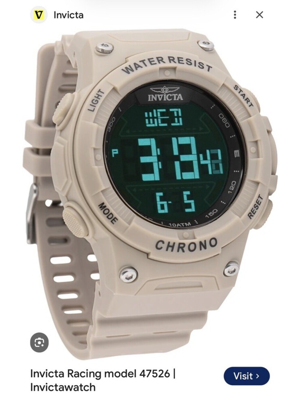 Invicta Racing Burnout Digital Men's Watch - 52mm Light Brown - Picture 2 of 6